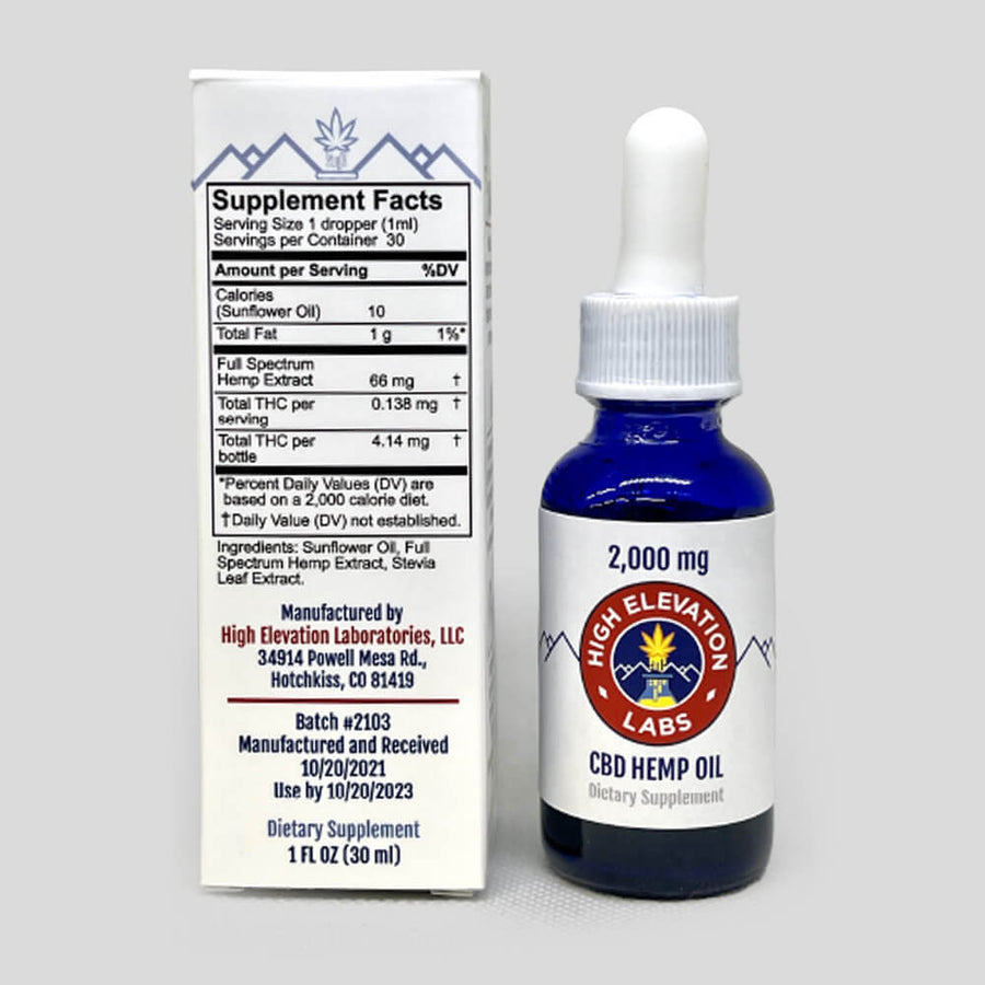 Full Spectrum Hemp Oil - 2000 mg